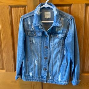 Distressed denim jacket